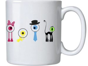 caneca olharicos - quero CRIATIVO
