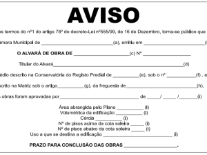 Placa Licenciamento de Obra - grupoQUERO