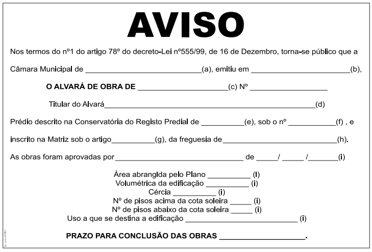 Placa Licenciamento de Obra - grupoQUERO