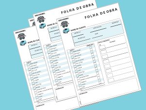 Blocos de Folhas de Obra A4