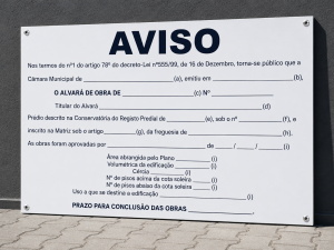 placa Licenciamento de Obras - grupo QUERO