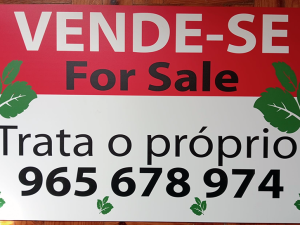 Placa *Vende-se* para Imobiliárias/Particulares 80x50 + Personalização Imp. UV