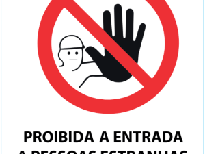 Placa OBRAS Proibida a Entrada de estranhos - queroPRINT, grupoQUERO