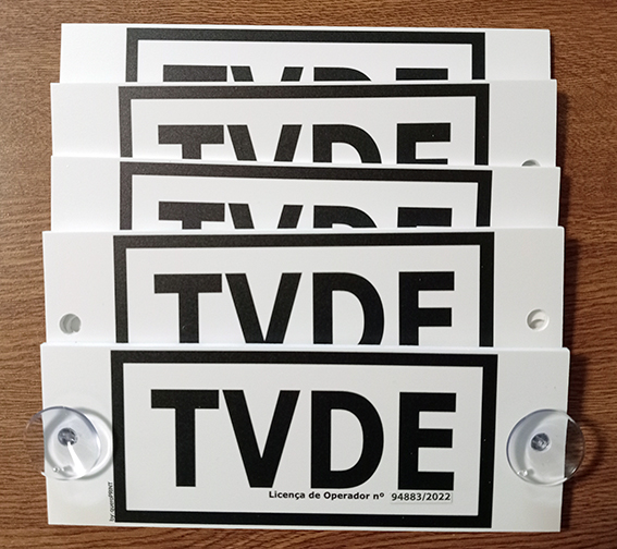 Placa TVDE - queroPRINT