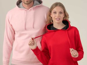 Sweat com capuz bi-color, Unissexo + Personalização