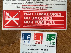 Autocolante em vinil Não Fumadores para TVDE