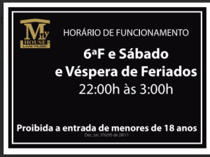 Placa Horário de Funcionamento